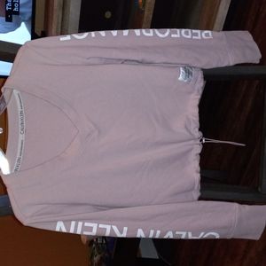 Cropped drawstring sweatshirt